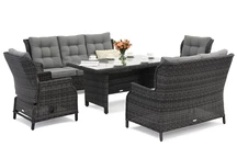 Garden Point Malaga Apetito 7 antracit technorattan set de grădină