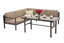 Garden Point colț de grădină pentru 4 persoane cu masă Porto Comida 4 maro