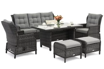 Mobilier de grădină Malaga Apetito 5 antracit cu poufuri Garden Point