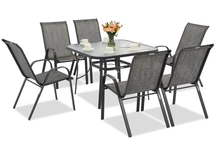 Mobilier de grădină Modena gri pentru 6 persoane cu masă pătrată Garden Point