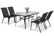 Modena/Bitonto mobilier de grădină din metal pentru 4 persoane cu masă mică Garden Point negru