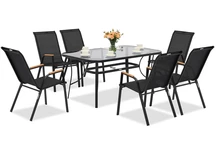 Modena/Bitonto negru masă de grădină mobilier pentru 6 persoane Garden Point