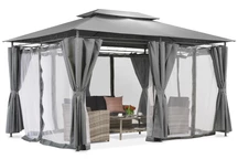 Pavilion de grădină Ibiza 3x4m antracit cu plasă de țânțari Garden Point