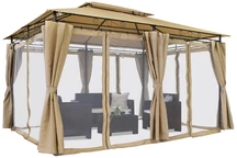 Pavilion de grădină Ibiza 3x4m crem cu plasă de țânțari Garden Point