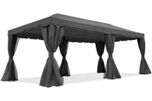 Pavilion de grădină antracit cu perdele Valencia 3x6 m Garden Point