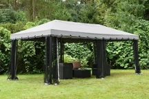 Pavilion de grădină gri cu plasă de țânțari Valencia 3x6 m Garden Point