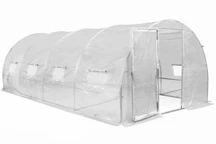 Polytunnel cu cadru metalic 3x6m Garden Point alb cu usa