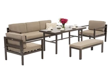 Porto Apetito 5 set de mobilier de grădină cu bancă maro Garden Point