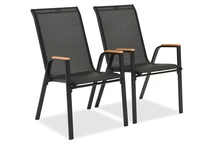 Set de două scaune Bitonto negru Garden Point