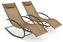 Set de două șezlonguri de grădină cu balansoar Orlando Garden Point din bronz