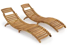 Set de două șezlonguri din lemn Liberia Garden Point