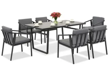 Set de luat masa Cento pentru 6 persoane Garden Point antracit