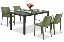 Set de mobilier de grădină King/Victoria verde antracit pentru 4 persoane Bica