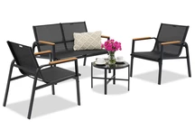 Set de mobilier de grădină Moreno Garden Point negru