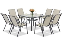 Set de mobilier de grădină din metal gri deschis Modena pentru 8 persoane cu masă pătrată Garden Point