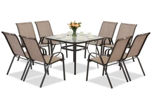 Set de mobilier de grădină din metal maro Modena pentru 8 persoane cu masă pătrată Garden Point