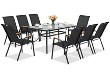 Set de mobilier de grădină din metal negru Modena/Bitonto pentru 8 persoane Garden Point