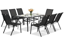 Set de mobilier de grădină din metal negru Modena pentru 8 persoane Garden Point