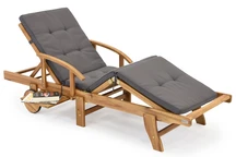 Șezlong de grădină din lemn de salcâm cu pernă Costa Rica Garden Point