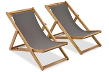 Surat Garden Point set de două șezlonguri din lemn