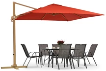 Umbrelă de grădină Siena 3x3m din lemn cu capac roșu Garden Point