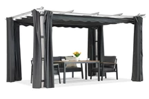 Barbados pergolă terasă 3x4 m cu perdele Garden Point alb-antracit