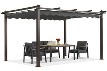 Barbados pergolă terasă 3x4 m cu perdele Garden Point woodlike-antracite