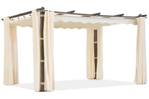 Barbados pergola terasă 3x4 m cu perdele Garden Point woodlike-beige