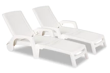Set de două șezlonguri Bahama Bica technorattan alb