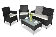 Set din polirattan Calabria negru
