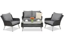 Set exclusivist de canapele din ratan Bilbao antracit Garden Point