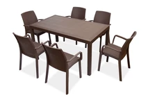 Mobila din ratan maro Houston / Indiana pentru 6 persoane Bica