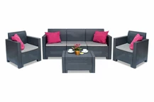 Set ratan Nebraska 3 tech antracit / mobilier de grădină pentru terasă